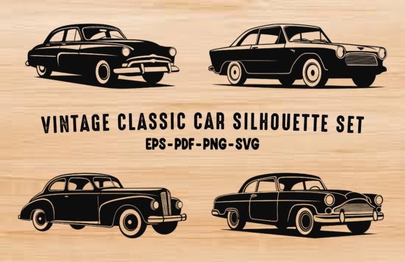 Download Vintage Classic Car Vector Silhouettes - Premium Resources
