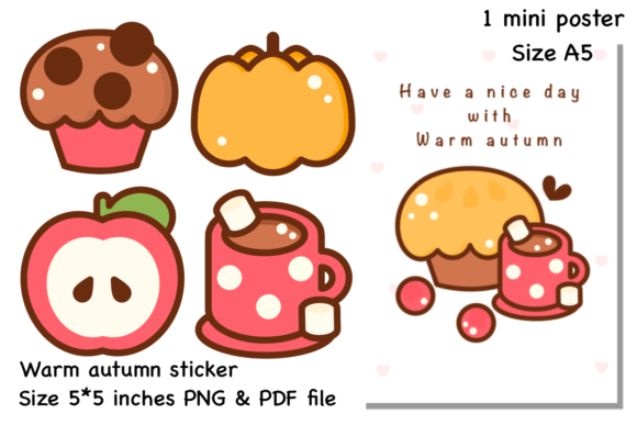 Download Warm Autumn Sticker &amp; Mini Poster - Autumn sticker Collection